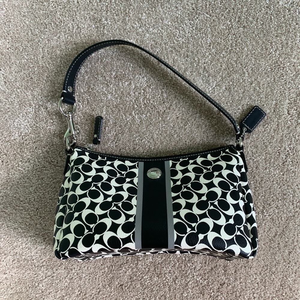 Black and White Coach Handbag